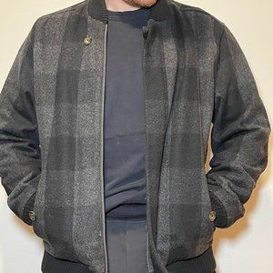 Original Penguin Wool Bomber Jacket  - Men's Medium, Checkered
